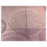 Assorted Vintage Serving Pieces Glass Plates Bowls Tray 7pc Lot