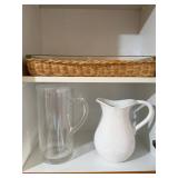 Vintage Kitchen Serveware Lot Enamel Casseroles Pitchers Baking Dish