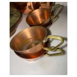 Vintage Copper Tone Casserole Chafer Set w Milk Glass Lid Insert Cups