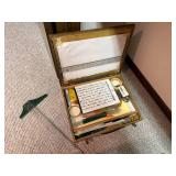 Vintage Drafting Board Art Supply Case w/ T-Square & Drawing Tools