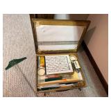Vintage Drafting Board Art Supply Case w/ T-Square & Drawing Tools
