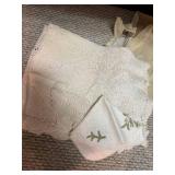 Vintage Handmade Crochet Baby Blanket Ivory Floral Coverlet Good