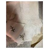 Vintage Handmade Crochet Baby Blanket Ivory Floral Coverlet Good
