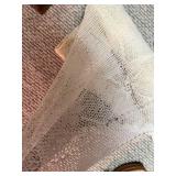 Vintage Handmade Crochet Baby Blanket Ivory Floral Coverlet Good
