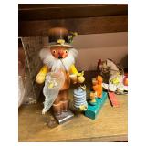 Vintage Wooden Folk Art Beekeeper Figure Squirrel Horse Lot