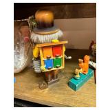 Vintage Wooden Folk Art Beekeeper Figure Squirrel Horse Lot