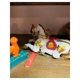 Vintage Wooden Folk Art Beekeeper Figure Squirrel Horse Lot
