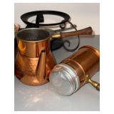 Vintage Hammered Copper Stovetop Espresso Coffee Maker w/ Instructions