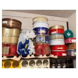 Large Mixed Lot Vintage Cookie Tins Holiday Biscuit Storage Containers