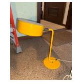Vintage Yellow Metal Desk Lamp MCM 1970s Table Light Used