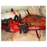 Vintage Homelite Gas Chainsaw w/ Bar Cover Red Used Untested