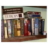 Large Mixed Hardcover Book Lot Fiction History Biography Decor Used