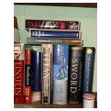 Large Mixed Hardcover Book Lot Fiction History Biography Decor Used