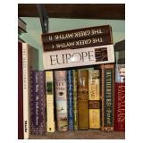 Large Mixed Hardcover Book Lot Fiction History Biography Decor Used