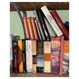 Large Mixed Hardcover Book Lot Fiction History Biography Decor Used