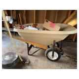 Scenic Road MFG 2-Wheel Garden Cart Wheelbarrow Poly Tub Used