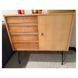 Mid Century Modern Cabinet Chest 4 Drawers Door Storage 32x30x14