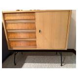 Mid Century Modern Cabinet Chest 4 Drawers Door Storage 32x30x14