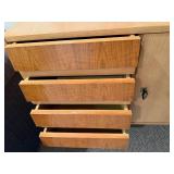 Mid Century Modern Cabinet Chest 4 Drawers Door Storage 32x30x14