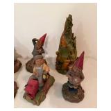 Tom Clark Gnome Figurines Lot w/ Royal Copenhagen Crystal Bowl