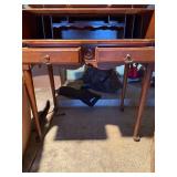 Vintage Wooden Roll Top Writing Desk Secretary w Drawers, Good