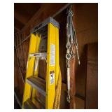 Keller Fiberglass Step Ladder w/ Turnbuckles & Rope Hooks Lot