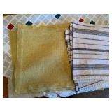 Large Vintage Linen Tablecloth Napkin Towel Textile Lot Mixed Patterns