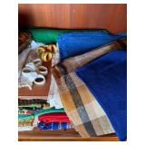 Large Vintage Linen Tablecloth Napkin Towel Textile Lot Mixed Patterns
