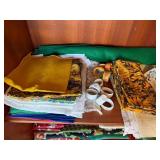 Large Vintage Linen Tablecloth Napkin Towel Textile Lot Mixed Patterns