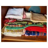 Large Vintage Linen Tablecloth Napkin Towel Textile Lot Mixed Patterns