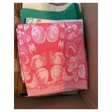 Large Vintage Linen Tablecloth Napkin Towel Textile Lot Mixed Patterns