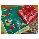 Large Vintage Linen Tablecloth Napkin Towel Textile Lot Mixed Patterns