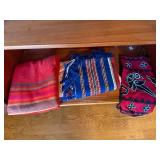 Large Vintage Linen Tablecloth Napkin Towel Textile Lot Mixed Patterns