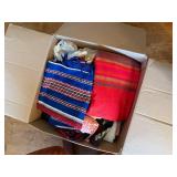 Large Vintage Linen Tablecloth Napkin Towel Textile Lot Mixed Patterns
