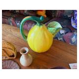 Mixed Estate Table Lot Lemon Pitcher Flashlight Pottery Decor