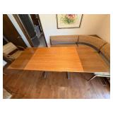 Vintage Mid Century Corner Banquette Dining Set Table 3 Chairs