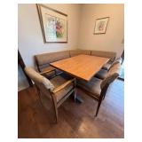 Vintage Mid Century Corner Banquette Dining Set Table 3 Chairs
