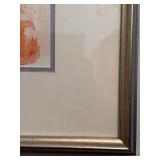 Ruth Springer Signed Abstract Floral Watercolor Framed Wall Art