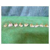 9 Pewter Figurines on Amethyst or Peridot