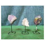 3 Crystals on Stands
