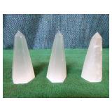 3 Selenite Pyramids