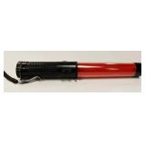 Bright LED Safety Traffic Baton Flashlight Stick With Self Whistle, Front Light & Magnetic Base. New In Box