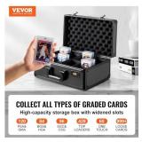 VEVOR Graded Card Coded Lock Storage Box 4 Slots and Foam Dividers - Great for Graded, Top Loaded, Loose and One Touch Cards - Brand New