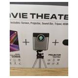 iLive Movie Theater X 6-in-1 Projector Kit, 120" Screen, Sound Bar $199 Retail - Brand New