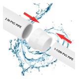6 Pack of 2" x 1-1/2" PVC DWV Coupling Adapters (Socket x Socket) Schedule 40 PVC DWV Slip Reducing Coupling Pipe Fittings, PVC Increaser/Reducer Coupling for Home Sewer Plumbing - Brand New