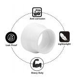 6 Pack of 2" x 1-1/2" PVC DWV Coupling Adapters (Socket x Socket) Schedule 40 PVC DWV Slip Reducing Coupling Pipe Fittings, PVC Increaser/Reducer Coupling for Home Sewer Plumbing - Brand New