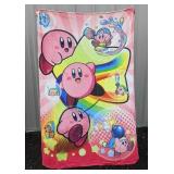 Kirby Character Print Fleece Throw Blanket 39" x 63" - Brand New
