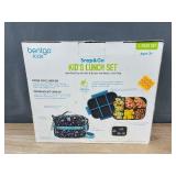 Bentgo Kids Snap & Go Leak-Proof Black Dinosaur Lunch Set - Brand New