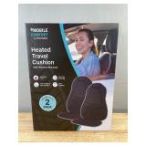 Homedics Heated Travel Cushion with Vibration Massage, 2-Pack, Black - Brand New