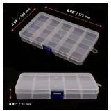 SIN JEUN 32-Pack, 15-Grid Plastic Organizer Box Clear with Removable Dividers - Brand New